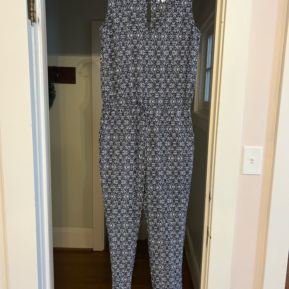 Splendid Navy and White Patterned Jumpsuit